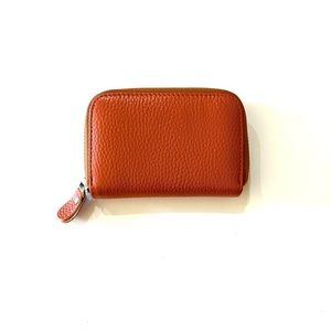 New Pebble Leather Card Wallet 12 Slots. New Never Used. Cute Burnt Orange.